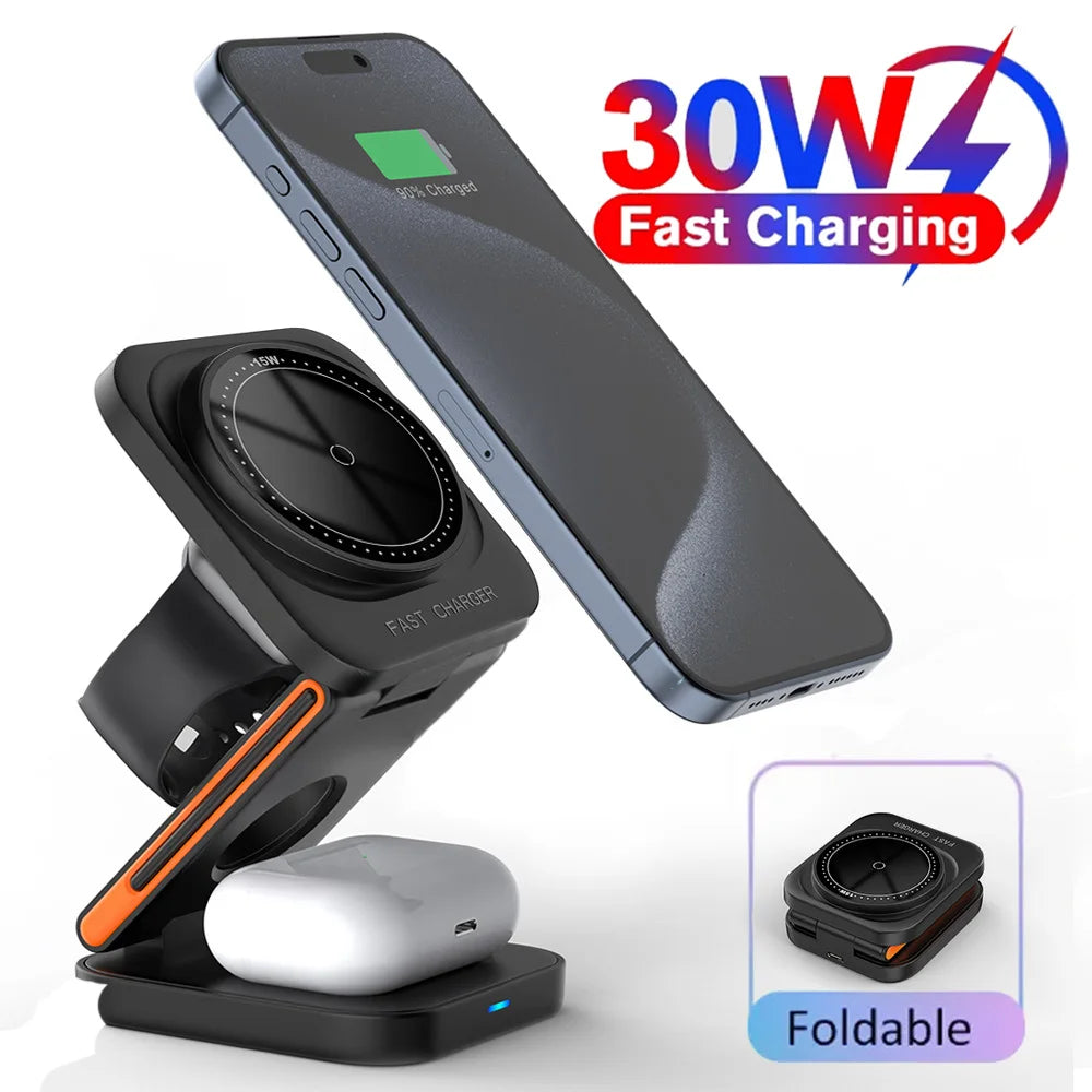 Wireless Charging Station - 3-in-1 for iPhone, Apple Watch & AirPods